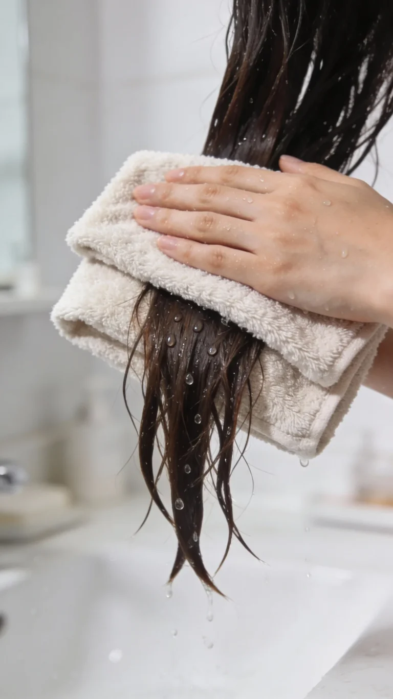 How can I dry my hair without causing frizz?