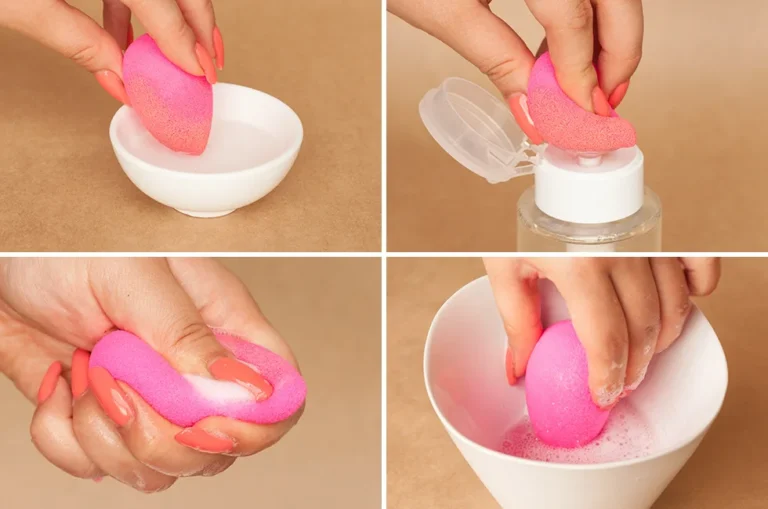 How should I clean makeup sponges?